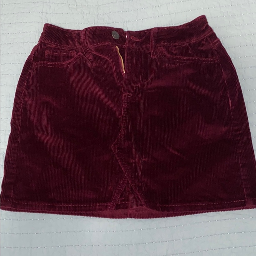 Red Corduroy Skirt